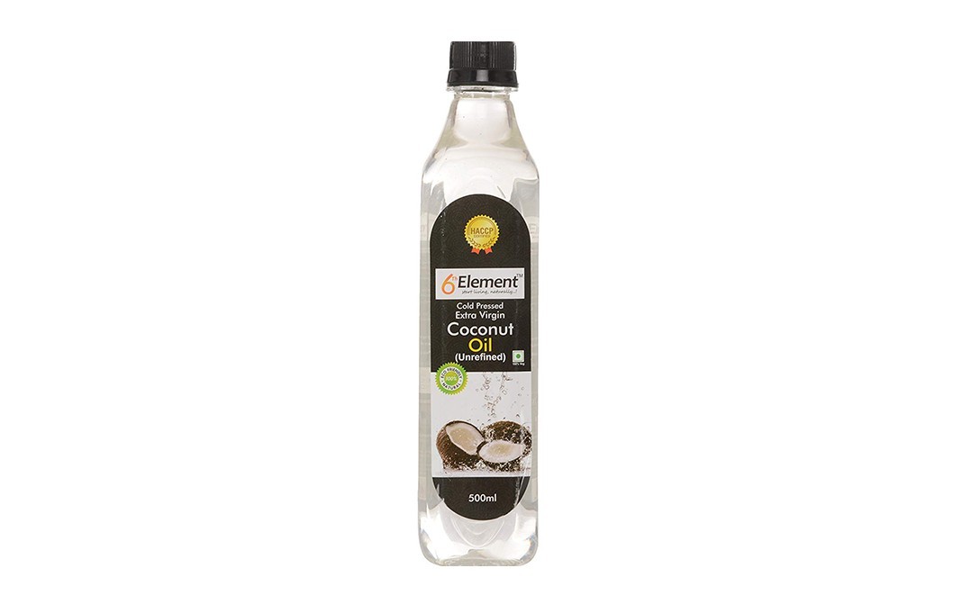 6th Element Cold Pressed Extra Virgin Coconut Oil (Unrefined)   Plastic Bottle  500 millilitre